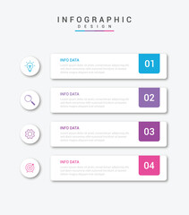 Vector Infographic label design template with icons and 4 options or steps. Can be used for process diagram, presentations, workflow layout, banner, flow chart, info graph