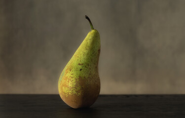 pear on a wooden table