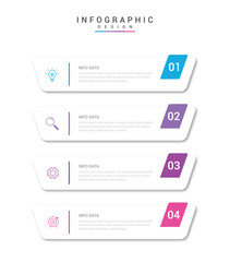Vector Infographic label design template with icons and 4 options or steps. Can be used for process diagram, presentations, workflow layout, banner, flow chart, info graph