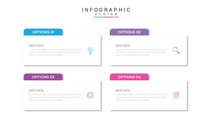 Vector Infographic label design template with icons and 4 options or steps. Can be used for process diagram, presentations, workflow layout, banner, flow chart, info graph