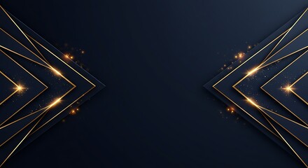 Midnight Gold Geometry Dark Elegance Abstract Golden Lines Deep Blue Navy And Gold Accents Luxurious Geometric Design Subtle Golden Sparkle Deep Blue Abstract Art Geometric Night Glow AI Generated
