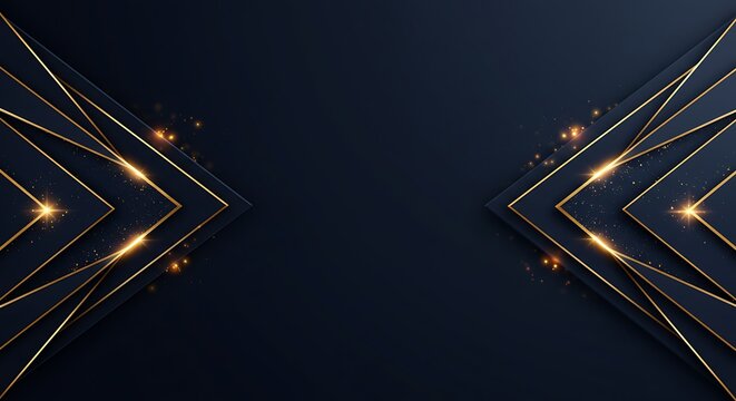 Midnight Gold Geometry Dark Elegance Abstract Golden Lines Deep Blue Navy And Gold Accents Luxurious Geometric Design Subtle Golden Sparkle Deep Blue Abstract Art Geometric Night Glow AI Generated - Powered by Adobe