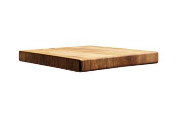 This image features a close-up shot of a wooden cutting board with a transparent background.