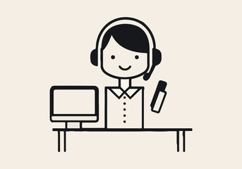 National Receptionists Day Vector Illustrations – Social Media, T-Shirt, Poster, Sticker, Print Card Designs, Animated GIFs, Solid Colors, Professional, Minimalist Style