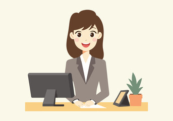 National Receptionists Day Vector Illustrations – Social Media, T-Shirt, Poster, Sticker, Print Card Designs, Animated GIFs, Solid Colors, Professional, Minimalist Style