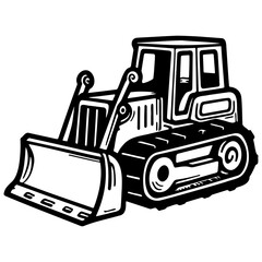 Bulldozer Sketch Drawing.