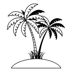 Obraz premium Palm Tree Silhouette Vector - High-Quality Isolated Design