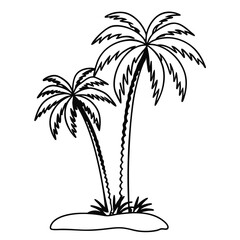 Obraz premium Palm Tree Silhouette Vector - High-Quality Isolated Design