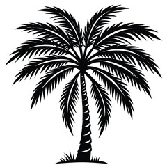 Obraz premium Palm Tree Silhouette Vector - High-Quality Isolated Design