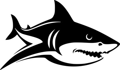Shark - Minimalist and Flat Logo - Vector illustration