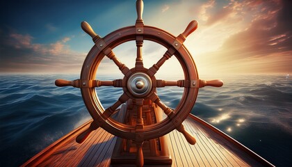 a rudder steering a ship representing guidance control and steering towards goals