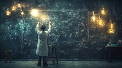 Modern laboratory scientist analyzing data in an innovative educational setting