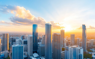 Architectural landscape of modern urban skyline
