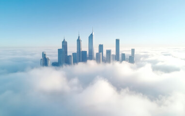 Obraz premium Architectural landscape of modern urban skyline 