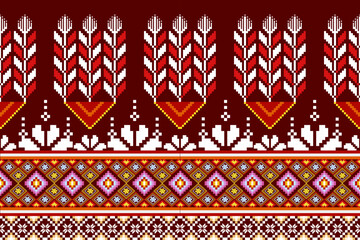 Pixel fabric pattern ethnic oriental pattern traditional design for clothing fabric textile African Indonesian Indian Latin America seamless pattern fabric print cloth dress carpet curtains and sarong