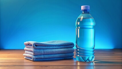 Refreshing Hydration: Spa Relaxation Essentials - Bottle of Water & Towels