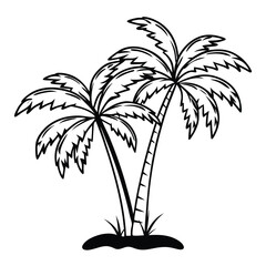Obraz premium Palm Tree Silhouette Vector - High-Quality Isolated Design