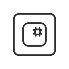 Obraz premium Chip Microchip Square Icon - Modern Simple Flat Vector for Web and Mobile