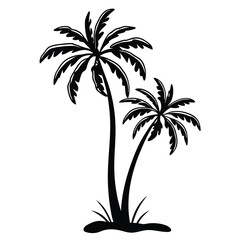 Obraz premium Palm Tree Silhouette Vector - High-Quality Isolated Design