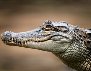 Fototapeta premium close up of a crocodile looking to the left