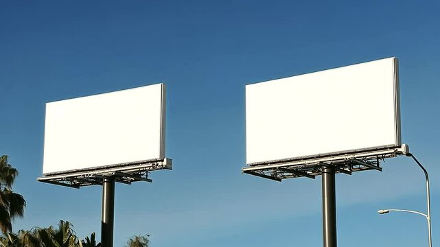 Rival products showcased on two competing billboards
