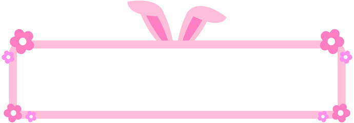 Bunny Ear and Flower Decoration Frame
