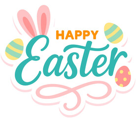 Happy Easter Lettering Sticker