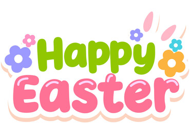 Happy Easter Lettering Sticker