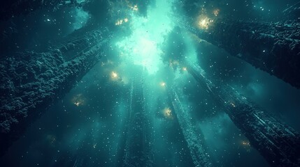 Enigmatic Underwater Forest: A Digital Fantasy