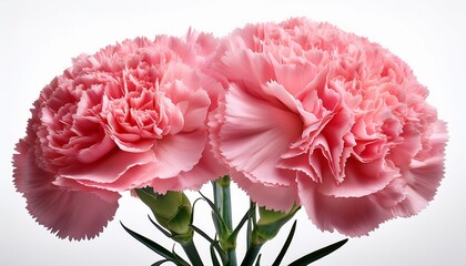 beautiful pink carnation flower in full bloom cut out stock