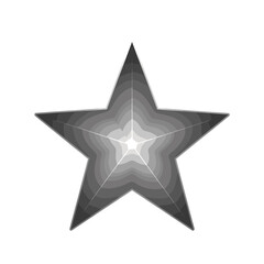 Obraz premium Decorative silver star silhouette on a white background 