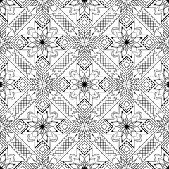 Geometric set of seamless black and white patterns. Simple vector graphics.
