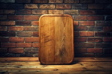 Rustic Wooden Board & Brick Wall Food Photography Background
