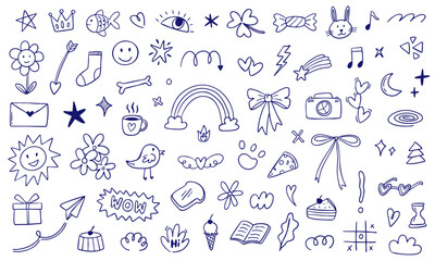 mix shapes doodle illustration collection