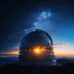 Obraz premium A research facility studying the possibility of interstellar travel.