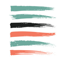 Obraz premium Grunge Brush Strokes Set - Rough Textured Paint Splatters, Distressed Edgy Background Elements for Digital Design, Print, and Artistic Projects