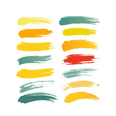 Grunge Brush Strokes Set - Rough Textured Paint Splatters, Distressed Edgy Background Elements for Digital Design, Print, and Artistic Projects