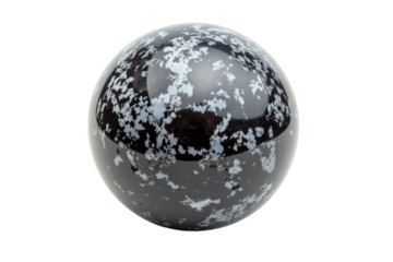 Stunning Black and White Speckle Sphere Gemstone