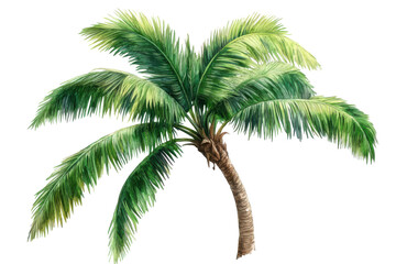 Watercolor Tropical Palm Tree Cutout with Transparent Background