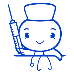 Duck nurse doctor syringe hospital sweet cute cool
 Isolated Vector Graphic Design Illustration
