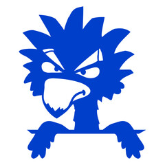 Raven bird looks evil cool funny comic humor fun Isolated Vector Graphic Design Illustration
