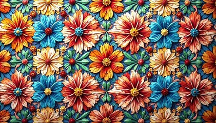 Intricate floral textile design, repeating motif , floral, luxury, vintage