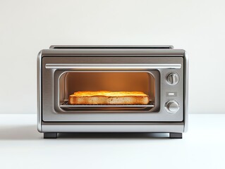 Obraz premium Baking Toast in Countertop Oven for Breakfast or Quick Meal