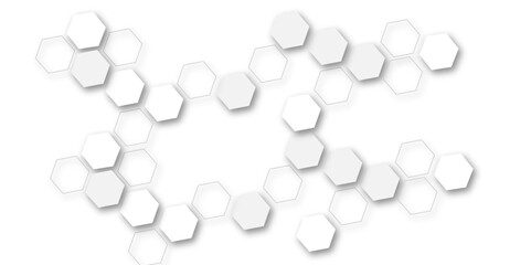 "Innovative and Contemporary Abstract Geometric Pattern Featuring White and Grey Hexagons on a Crisp White Background, Perfect for Use in Website Design, Digital Templates, and Modern Wallpapers"
