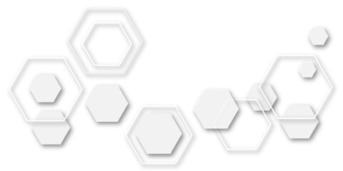 "Elegant and Sophisticated Abstract White and Grey Hexagonal Technology Geometric Pattern, Perfect for Professional Websites, Digital Design Templates, and Sleek Wallpapers"
