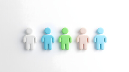 Arrangement display of colorful little people