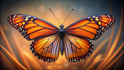 Realistic Digital Render of a Monarch Butterfly High-Quality 3D Illustration