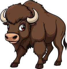 Fototapeta premium cartoon a illustrator vector bison with a white backround