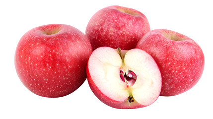 Vibrant Pink Lady Red Apple Isolated on White Background for Creative Projects