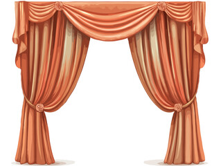 Curtains illustration, isolated on white